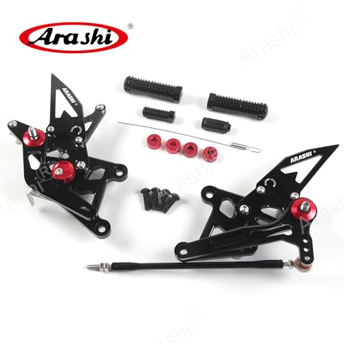 Arashi Version 2.0 Adjustable Rearsets for Honda CB300F CBR300R 2015-2023 ABS include, Black - color: Black, size: CB300F CBR300R 2015-2023 ABS include