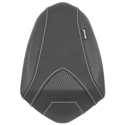 Motorcycle Rider & Passenger Seat Fit for Triumph Street Triple 765 R/RS 2023 2024 2025 2026, Leather Front Rear Saddle Solo Cushion Pillion Pad, Black - color: Black - Front & Rear