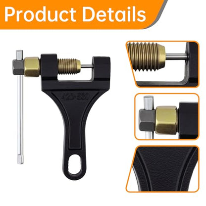 Windance Chain Breaker Removal Tool Kit with 15pcs Chain Master Connect Link Pins 420 428 530 for Motorcycle Dirt Bike Scooter Bicycle Tractor 4 Wheeler ATV 50cc 100cc 150cc