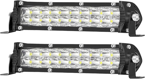 LED Light Bars for Truck, 7 Inch Slim 12V 24V 120W 10000lm Double Row Work Light Bar for Tractor ATV UTV RV RZR Snowblower Golf Cart Lawn Mower Automotive, 2 Pack - color: 7 Inch 2 Pack