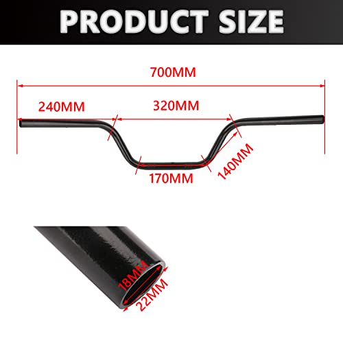 AnXin Motorcycle 7/8" Drag Handlebars High-Rise Tracker Handle Bars Universal For Sportster XL 883 1200 Cruiser Bobber Custom Chopper Softail Dyna Tour Glide Road CG125 Black - color: black