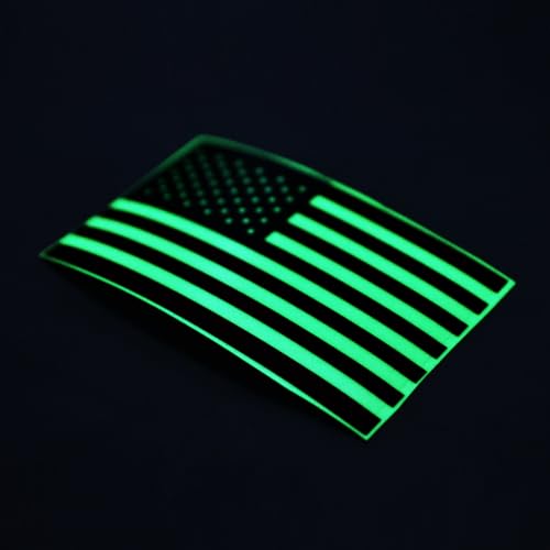 Glow in The Dark American Flag Stickers - 3-Pack, 5x3 Inches - Durable Decals for Vehicles & Personal Items,Car Bumper/Truck/Motorcycle/Helmet/Laptop/Window/Water Bottle/Mail Box