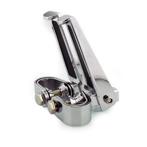 Motorcycle Footpegs Highway Pegs Adjustable Rubber Footrest 7/8" OR 1" Engine Guard Clamp Kit For Touring Road King Softail Dyna Universal (Chrome) - color: Chrome # 3