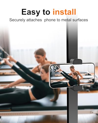 Gym Magnetic Phone Holder, 360°Adjustable, Portable Magnetic Phone Holder Mount for Gym, Attaches to Metal Surfaces, Gym Accessories for Men and Women Workout, Compatible with 4-7" Smartphones - size: JSF11