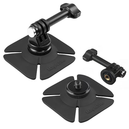 2 Pack Adhesive Helmet Camera Mount Fits for GoPro Hero 13/Max, Insta360 X5/X4/X3/X2 and DJI Osmo Action Sports Cameras, Flexible Sticky Accessories Bracket Base for Motorcycle, Snowboard