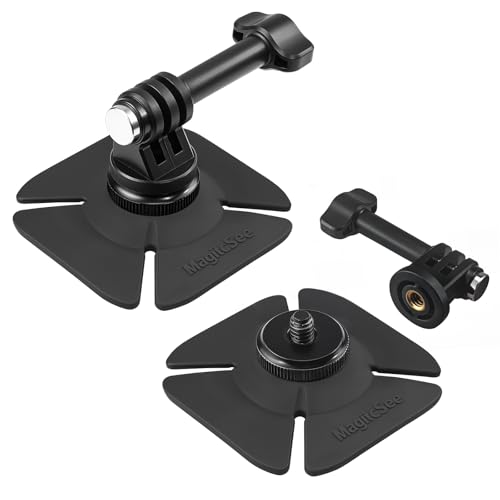 2 Pack Adhesive Helmet Camera Mount Fits for GoPro Hero 13/Max, Insta360 X5/X4/X3/X2 and DJI Osmo Action Sports Cameras, Flexible Sticky Accessories Bracket Base for Motorcycle, Snowboard