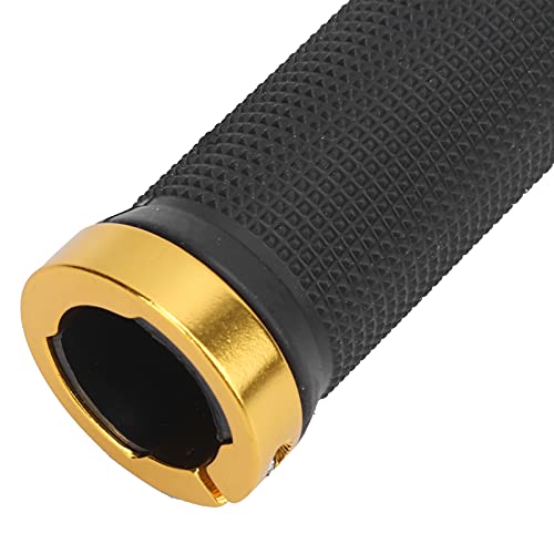 1 Pair Bike Handlebar Grips, Lightweight Rubber Handlebar Sleeve for Mountain Bike - color: Gold