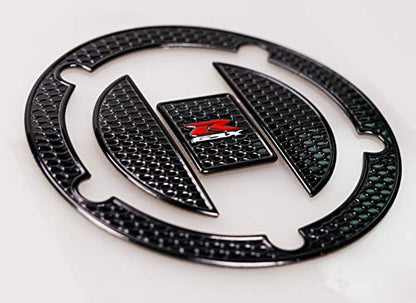 3D Black Rubber Side, Tank Pad Protector, Anti Slip Sticker, Tank Side Traction Pad, 3D Gas Cap, Fuel Cap Decal,Tank Protector for GSXR 600 750 2011-2015 (Black)