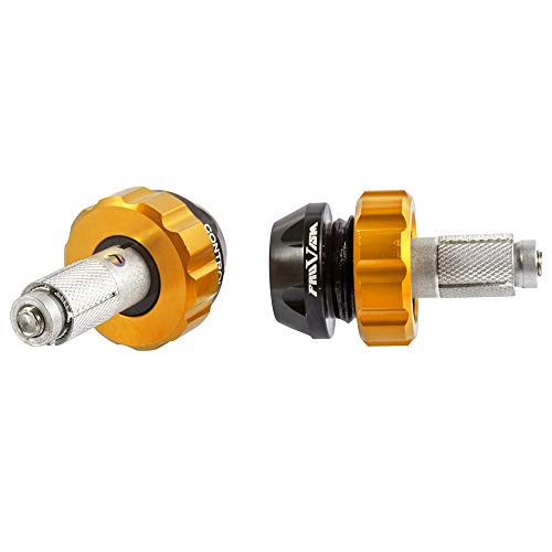 Motorcycle Throttle Lock Cruise Control Handlebar Plugs Grip Bar End Caps Slider Set for Street/Sport/Tour Bike Cruiser Scooter (Gold) - color: Gold