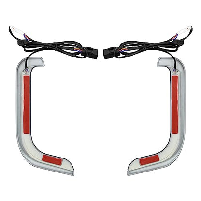 Motorcycle Lower Fairing Lights with LED Accent Turn Signals Running Lights Compatible with Harley Touring Electra Glide Street Glide Road Glide Tri Glide 2006-2013 (Smoke)
