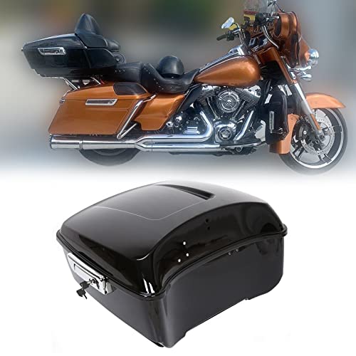 ECOTRIC King Motorcycle Trunk Compatible with 2014-2024 Touring Trunk Tail Box for Harley Touring Models - color: Black, size: King Motorcycle Trunk