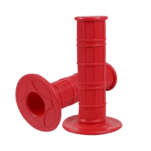 2PCS Non-Slip Rubber Motorcycle Handlebar Grips, Universal Fit for Motorcycle, Dirt Bike, ATV, Powersports Accessories (Red) - color: Red