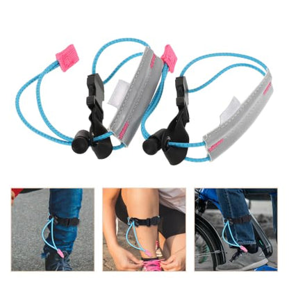 TOYANDONA 2 Pcs Reflective Running Bands with Universal Fit High Visibility Reflective Gear for Outdoor Activities and Cycling, Elastic Polypropylene Fiber Leg Straps for Safety and Comfort