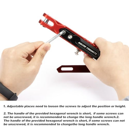 Universal Motorcycle Side Stand - PSLER Adjustable Aluminum Alloy Short Motorcycle Kickstand for Electric Scooter Motorbike Mini Pit Dirt Bike, Red
