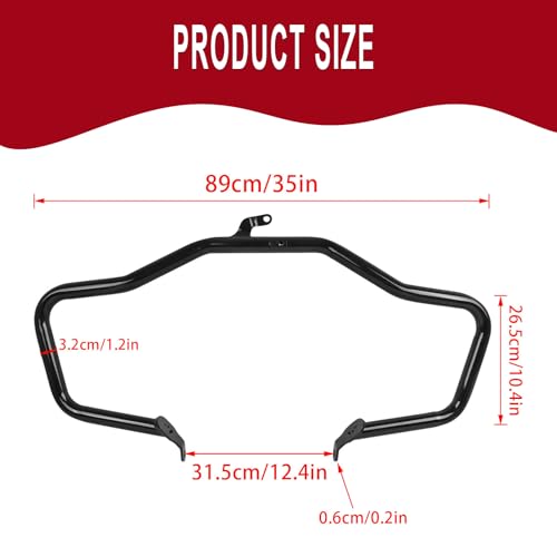 Highway Crash Bar Engine Guard Replacement for BMW R18 2020-2025 R18 B 2021-2025 R18 Classic Transcontinental 2021-2025 R18 Roctane 2023 2024 2025(Black) - color: Black