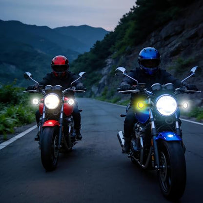 DREAMIZER Motorcycle Led Turn Signal Lights 2x, Bullet Blinker Motorcycle Front Turn Signal Light Compatible with Harley Honda Yamaha Kawasaki (Black/Yellow White Light) - color: B-Front/Black shell + yellow-white light