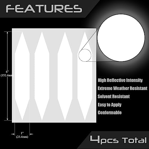 SlickMod - Reflective Hexagon Decal Sticker Stripes for Motorcycle Helmet - High Visibility Safety (2. White) - color: 2. White