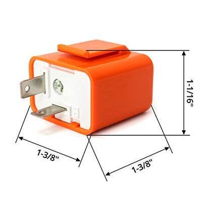 QWORK 2Pcs 2-Pin Electronic Turn Signal Flasher Relay Fix Motorcycle Turn Signal Hyper Flash, Adjustable Motorcycle LED Turn Signal Hyper Indicator Flasher Relay