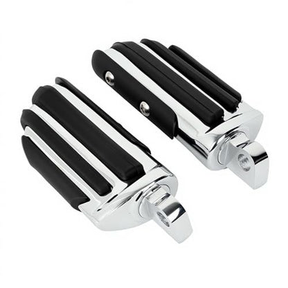 Motorcycle Footpegs 10mm Pilot Male Mount Style Footrests Fits for Harley Touring FLST Softail Dyna Sporster, Chrome#4 - color: Chrome#4