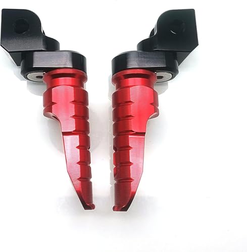 MZS Motorcycle Foot Pegs, Adjustable Front Footpegs Rider Footrest Rest Pedal CNC Red Compatible with GROM Monkey CBR 600 F2 F3 F4 F4I CBR600RR CBR650F CBR650R CBR1000RR CBR1100XX VFR800 VFR1200F - size: GROM/Monkey/CBR600/CBR600RR/CBR650R/CBR1000RR
