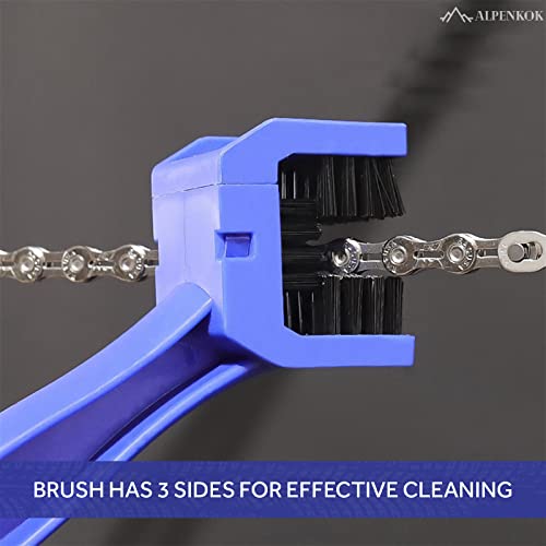 Motorcycle Chain Brush – O-Ring Safe, 3-Sided PP Chain Cleaning Brush, Reinforced PP Handle, Dual-Sided Sprocket & Drivetrain Tool, No Removal Needed – Dirt Bike, MTB, Road Bike, Cruiser, ATV - style: Motorcycle Chain Cleaner Brush
