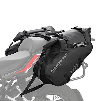 Rhinowalk Motorcycle Saddle Bags Waterproof Motorbike Panniers Motor Side Bag 28L (14L*2) Powersports Saddle Bag for Most Motorcycles Black, 1 Pair - size: 28L