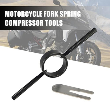 Zpana Motorcycle Fork Spring Compressor Tool Kit, 2PCS/Set Metal Motorbikes Radial Pin Spanner Cartridge Rod Holding Tool, Motor Fork Maintenance Set for Most Upside Down Street Bike