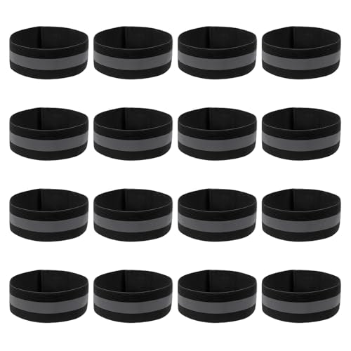 PATIKIL Reflective Bands for Wrist/Arm/Ankle/Leg, High Visibility Reflector Bands, Safety Reflector Tape Straps for Night Running Cycling Walking - color: Black
