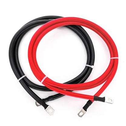 6 AWG Battery Cable 5FT 6 Gauge Pure Copper Battery Inverter Cables with 5/16 in Lugs Both Ends Power Inverter Wire Set for Automotive Solar Power Inverter Marine Boat RV Car Motorcycle (5FT) - size: 5 FT