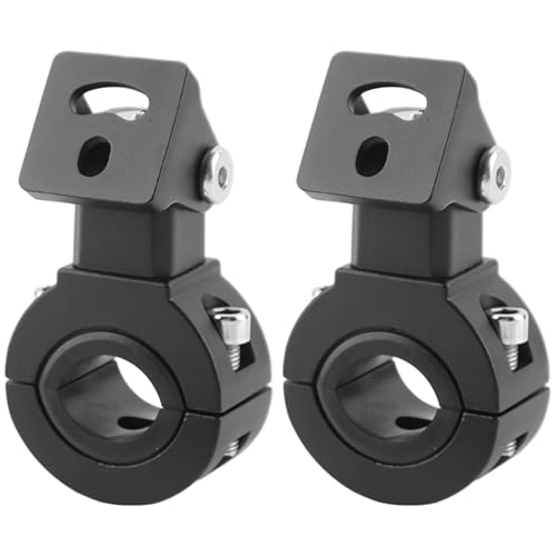2 Pcs Motorcycle Driving Light Mount Bracket, Universal Adjustable LED Bar Clamp, 0.7 to 1.3 in Tube Fitment, Long-Lasting No-Drill Aluminum Alloy for ATV UTV Vehicle