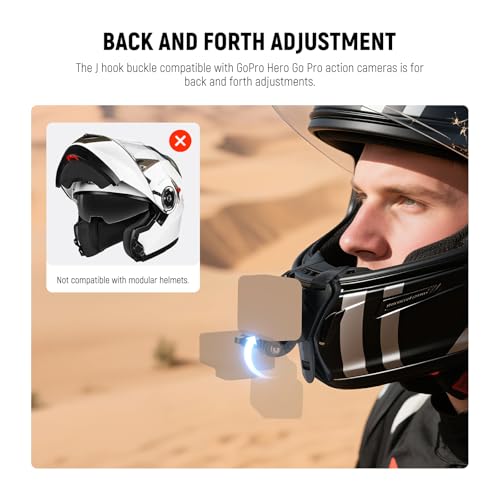 NEEWER Motorcycle Helmet Chin Camera Mount Strap, POV Vlog Accessories Kit for Video Recording Filming Compatible with GoPro Insta360 DJI AKASO Action Camera, GP-72