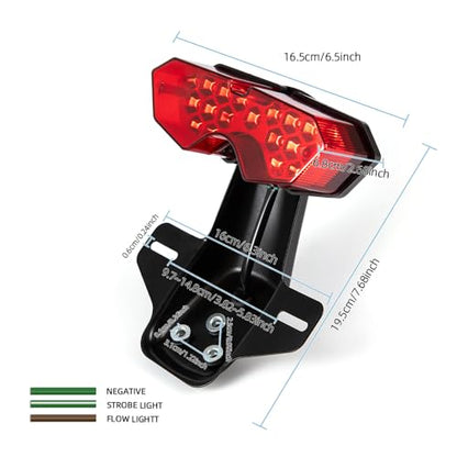 Motorcycle Lighting System Tail Lamp for Lifan Dayun CG125 CG150 CG250 Universal Electrical Rear Brake Stop Flasher Winker - color: Red-2