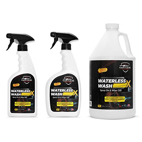 Waterless Wash X-Car Detailing, 128 oz Concentrate | No Water Necessary, Quick Detailer for Any Vehicle, Spray On & Wipe Off, Use in Garage, at Work, or Anywhere - size: 128 Ounce (Pack of 1)