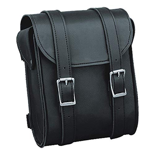 IKLeather Synthetic Leather Motorcycle Biker Sissy Bar Tool Travel Bag With Quick Release Clip Buckles 8 Inch Tall