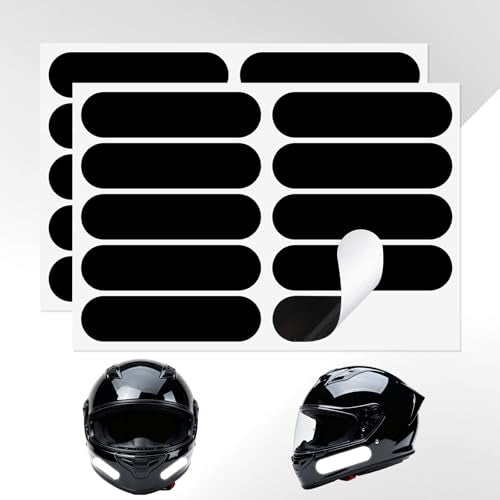 20pcs Motorcycle Helmet Reflective Stickers, High Visibility Black Safety Reflective Waterproof Decals Tapes Night Riding Safety Stickers Accessories for Motorcycle Bike Scooter Strollers Helmets