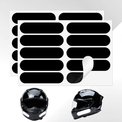 20pcs Motorcycle Helmet Reflective Stickers, High Visibility Black Safety Reflective Waterproof Decals Tapes Night Riding Safety Stickers Accessories for Motorcycle Bike Scooter Strollers Helmets