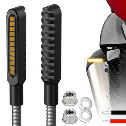 Waterproof Motorcycle Blinkers Indicator Turn Signal Amber Flowing Sequential Universal Lamp (Pack of 4) - size: 4pcs metal casing 2835 blinkers