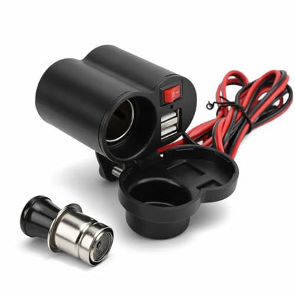 Motorcycle USB Charger, Motorcycle Phone Charger, Motorcycle USB Charger Two Way, Waterproof Dual Handlebar Charger, Replacement Parts Phone