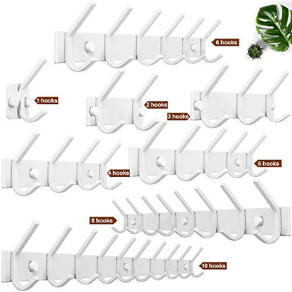 WEBI Coat Rack Wall Mounted,Coat Hooks Wall Mount,Coat Hanger Wall Hook Rack,4 Hooks for Hanging Coats,Hats,Jacket,Clothes,White - size: 4 Hooks