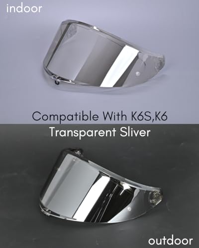 Compatible With K6S Visor K6 Face Shield Replacement Tinted Visor Helmet Accessories (Transparent Sliver) - color: Transparent Sliver
