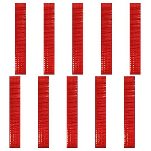 Flexible Crystal Lattice Reflective Tape 2" x 11.8" -10 Pcs Waterproof Outdoor Safety Warning Tape Conspicuity Strong Adhesive Reflector for Bike, Motorcycle, Safety Bollard