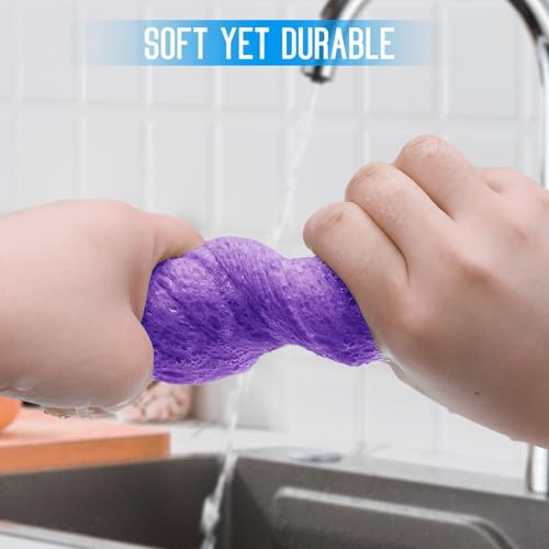 3PCS Car Wash Sponge, Heavy Duty Car Sponges for Washing, Car Accessories Large Sponges for Cleaning, Automotive Cleaning Supplies, Eco Friendly Sponge (7.68 x 3.74 x 1.38 Inch), Purple - color: Purple