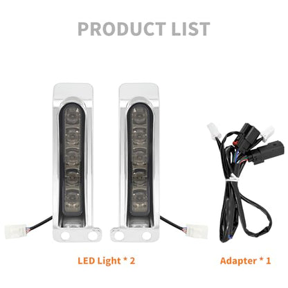 LED Filler Panel Lights Rear Fender Light Turn Signals Fit for Harley Touring Road Glide FLTR Electra Glide FLHT Road King FLHR Ultra Limited FLHTK 2014-2024 (Chrome Housing Smoke Len) - color: Chrome Housing Smoke Len