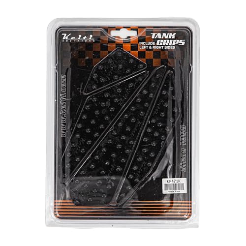 Keiti Motorcycle Fuel Tank Grip Knee Pad, Self-adhesive Protector (Black KP471K) - color: Black KP471K