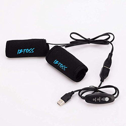 Winter Motorcycle ATV Scooter USB Heated Grips Handlebar 7/8"-11/5"(22-30mm) Warmer Sleeves with Switch to Control Temperature