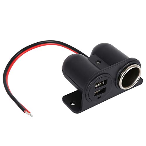 VizGiz Car Under Dash Mount Cigarette Lighter 3.1A Dual USB Power Charger Outlet Socket Plug Adapter Quick Charge DC Splitter Dashboard Expansion for 12V/24V Vehicle Truck SUV Motorcycle Boat