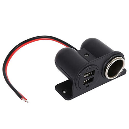 VizGiz Car Under Dash Mount Cigarette Lighter 3.1A Dual USB Power Charger Outlet Socket Plug Adapter Quick Charge DC Splitter Dashboard Expansion for 12V/24V Vehicle Truck SUV Motorcycle Boat