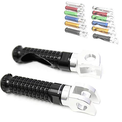 MC MOTOPARTS MPRO Black CNC Rider Foot Pegs Compatible with YZF R1 00-21 YZF R6 03-19 05 06 07 08 09 10 11 12 13 14 15 16 17 YZF R1M 15-21 R1S 16-19 20 21 22 - color: Black, size: No Extension
