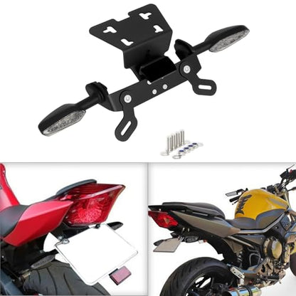 FZ6R Fender Eliminator Kit Compatible with XJ6N XJ6 Diversion XJ6 Diversion F FZ-6R Tail Tidy License Plate Mount with Turn Signals Rear (Smoke) - color: Smoke