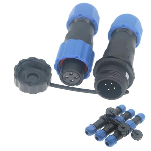SD13 IP68 1-7 PIN Waterproof Power Connector, High Voltage Circular Industrial Electrical Cable Wire Connector Plug, Rear Nut Panel Socket (3, Inline Female Plug, 4pin) - color: Inline female plug, size: 4pin